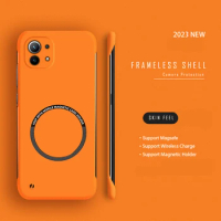 Matte Thin Frameless Magnetic Phone Case For XIAOMI Mi 14 13 13T 12 12x 12T 11 Lite 10 10T 11T Poco F5 Pro F4 F3 Magsafe Cover