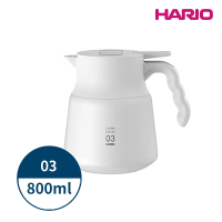 【HARIO】V60 VHSN系列雙層真空不鏽鋼保溫咖啡壺PLUS 03 800ml 白色(保溫 咖啡壺)