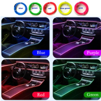 1M/2M/3M/5M Neon Interior Lighting Ambient EL Wire Flexible LED Accessories Strip Tube Rope Lamp For Car Decoration DIY