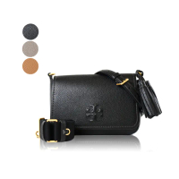 【TORY BURCH】THEA FLA 荔枝紋流蘇雙背帶翻蓋斜背包(新款任選)