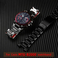Notched fine steel watch strap for Casio G-Shock series MTG-B2000 modified fine steel metal watch strap men's wristband bracelet