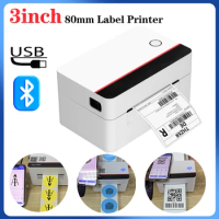 80mm Thermal Label Printer Bar QR Code Sticker Machine X-printer D362B USB Bluetooth Printing 3inch Shipping Label Maker