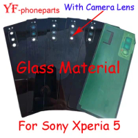AAAA Quality Glass Material For Sony Xperia 5 X5 J8210 J8270 J9210 SOV41 Back Battery Cover With Lens Housing Case Repair Parts