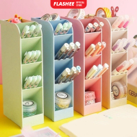 Flashee Rak Mini Tempat Pensil Lucu Storage Pastel Serbaguna Pen Holder 4 Sekat Penyimpanan