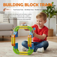 Magic Cube Magnetic Transformable Building Blocks Train Track Magnetic Electric Car Car F2L8