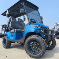 CE approved For American Long Range 5KW 14 Inch 2 Row 4 Seat Battery Powered Electric Aluminum Wheels Golf Cart