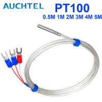 PT100 Temperature Sensor Stainless Steel Thermocouple with 0.5/1/2/3/4/5M Cable Temperature sensing high temperature waterproof