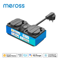 Meross HomeKit Smart Outdoor EU Plug WIFI Waterproof Socket Wall Electrical Outlets Support Alexa Google Assistant SmartThings