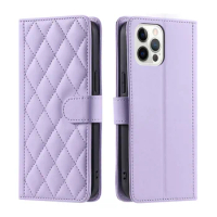 Checkered Leather Wallet Case For iphone 11 12 Pro 12 Mini 11 Pro Max 12 Por Max Lanyard Flip Phone Cover