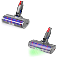 【CHAK恰可】Dyson電動軟絨吸頭 戴森副廠刷頭配件(LED顯塵燈有2色可選 適用機型 V7 V8 V10 V11 V15)