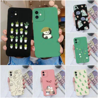For Apple iPhone 11 Case iPhone 11 Pro Max Cover Shockproof Liquid Silicone Cartoon Pattern Square Shell For iPhone 11Pro Fundas