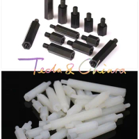 10Pcs M4 x 40mm + 6mm White Black Plastic Nylon Plastic Standoff Hex Column Support Male-Female Spacer Phillips Head Screw *