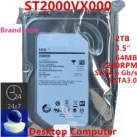 New Original HDD For Seagate SV35 2TB 3.5" SATA 6 Gb/s 64MB 7200RPM For Internal HDD For Desktop Computer HDD For ST2000VX000