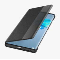 Original Huawei Mate 40 Pro / Mate40 Smart View Mirror Leather Case Luxury Business Soft Thin Shockproof Shell For mate40pro