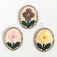 APK63 Aplikasi bunga frame oval knit rajut bordir bros
