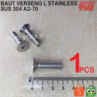 Baut JF Kunci L M8 x 30 Stainless 304 Verseng Countersunk A2-70 M8