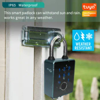 TTlock Biometric Fingerprint Padlock IP65 Waterproof Tuya Smart Door Lock Password APP IC Card Unlock Electronic Lock Lucchetti