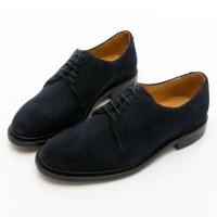 【GEORGE 喬治皮鞋】Berwick 西班牙進口-固特異素面麂皮綁帶紳士鞋 - 藍 235011KM-70