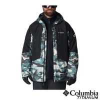 【Columbia 哥倫比亞 官方旗艦】男款-Highland Summit™Omni-Tech防水金鋁點連帽外套-幾何印花(UWE88530GE/