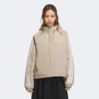 【adidas 愛迪達】外套 女 運動連帽外套 保暖 CNY新年 三葉草 亞規 LNY W JACKET PA 奶茶色 KA5314