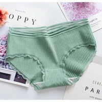 Celana Dalam . Korea UW1 3D KATUN COTTON PREMIUM Wanita Underwear CD Adem Lembut Sutra Kolor Mid Wai