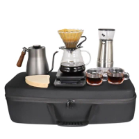 Coffee Maker Set with Bag Glass Dripper Server Steel Kettle Electric Grinder Filter Paper Gift Box for Home Outdoor Travel GIFT