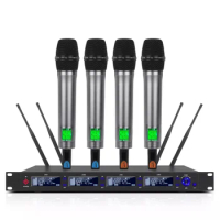 Voxfull UWM-4210 Professional UHF 4 Channel Wireless Microphone System Multifunctional Wireless Microphone System