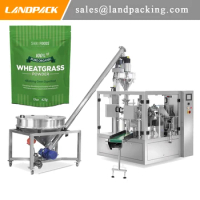 Rotary Type Multifunction Automatic Wheat Grass Powder Filling Machine For Zipper Pouch