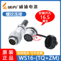 Aviation plug, WEIPU, plug WS16-2-3-4-5-7-9-10 pin, TQ with nut socket on the back, ZM