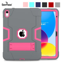 For Apple iPad 10th Gen 2022 10.9 inch A2696 A2757 A2777 Case Shockproof Kids Safe Silicon PC Stand Full Body Tablet Cover