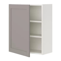 ENHET 壁櫃組合, 白色/灰色 框架, 60x32x75 公分