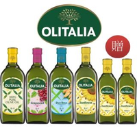 【Olitalia 奧利塔】純橄欖油+葡萄籽油+玄米油+葵花油-1000mlx4瓶(+頂級葵花油500mlx2瓶-禮盒組)
