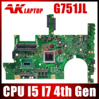 Notebook Mainboard For ASUS ROG G751JY G751JT G751JL G751J G751 Laptop Motherboard I7 CPU GTX965M/2G GTX970M/3G GTX980M/4G