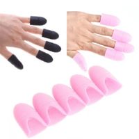 10PC Nail Polish Clip Soak Off Silicone Cap Gel Lak Remover Wraps Degreaser Cleaner Tips Fingers Cover Varnish Manicure Tools