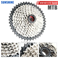SUNSHINE MTB Bike Cassette Freewheel 8 9 10 11 12 Speed 11-32T/36T/40T/42T/50T Bicycle Flywheel K7 Sprocket For HG Hub
