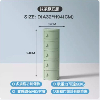 奶油風塑膠床頭櫃（抹茶綠-五層）