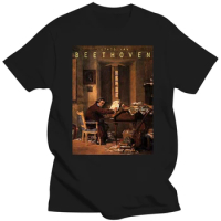 Ludwig Van Beethoven Composing Music At Piano, Cello, T-Shirt All Sizes NWT Hip Hop Novelty T Shirts Brand Clothing Top Tee