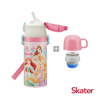 Skater 不鏽鋼吸管400ml保溫水壺(另含杯蓋組) 迪士尼公主