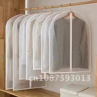 5 Transparent Cloth Cover Bags Wardrobe Organizer Armario Saver Space Holder Hanging Clothes Dust CoverPCS
