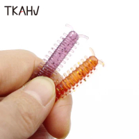 TKAHV 10 PCS 6cm Artificial Rubber Bait Earthwrom Fishy Smell Soft Fishing Lure Shiner Centipede Bass Pike Jigging Wobblers