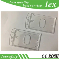 20pcs/lot office&amp;school suppliers Acrylic Transparent Card Holder pvc plastic ID IC Card Case Badge Holder without Lanyard