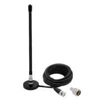 CB Antenna 27MHz Magnetic Base with BNC + PL259 Male Connector for Car Mobile Radio Scanner CB-40M Anytone AT-5555N AT-6666