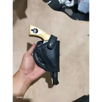 HOLSTER REVOLVER POLRI SARUNG SENJATA KULIT BERKUALITAS MODEL LUAR/ PINGGANG