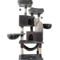 Wholesale big wooden scratcher tower cat tree house xl xxl large post cat tree house tower with playing toy