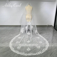 Ashley Carol Customized Wedding Veils Appliqued custom made length