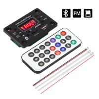 2*40W 80W Amplifier Car Audio USB TF FM Radio Module Bluetooth5.0 7-25V/12V MP3 WMA Decoder Board MP3 Player with Remote Control