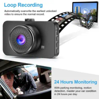 1 Set Dash Camera Wide Angle Multi-function 1080P 3-Inch Ultra HD-compatible Car Dash Cam for Vehicles Loop Recording Dash Cam