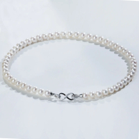 Kalung Mutiara Air Tawar, 7. 5-8 . 5mm Xizi, Perak 925, Tanpa Biji, Alamiah, 45cmA408