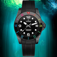 TITONI 梅花錶 海洋探索 SEASCOPER 天文台認證 陶瓷圈 潛水機械腕錶 42mm / 83600C-RA-256
