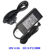 90W Laptop AC Adapter Battery Charger 20V 4.5A For Fujitsu Amilo Gericom Lifebook C1110 X7595 S4572 E2000 D7500 With AC Cable